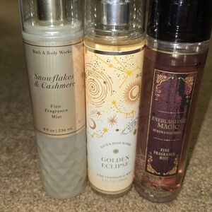 Bath & Body Works Snowflake & Cashmere, Golden Eclipse, Everlasting Magic